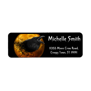 Personalized Custom Halloween Crow with Moon