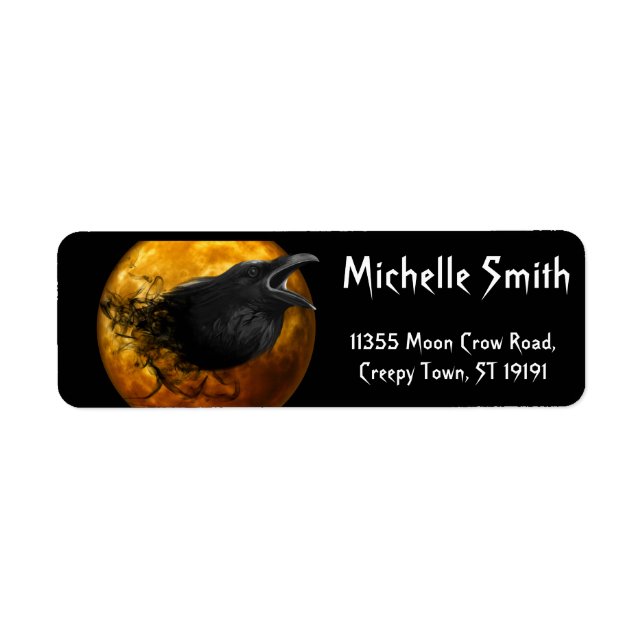 Personalized Custom Halloween Crow with Moon (Front)