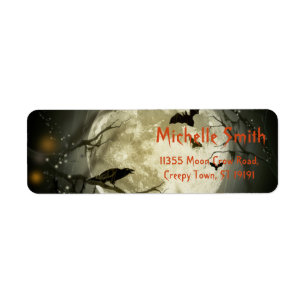 Personalized Custom Halloween Crow with Moon