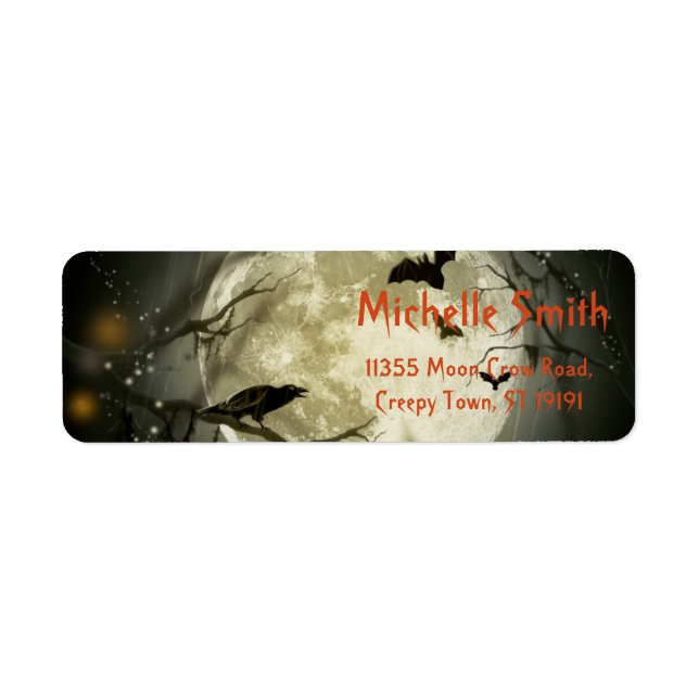 Personalized Custom Halloween Crow with Moon (Front)