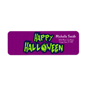 Personalized Custom Halloween Crow with Moon Label