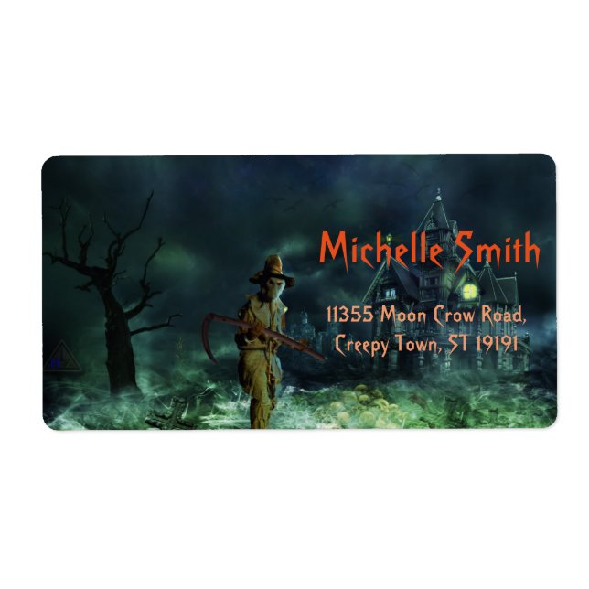 Personalized Custom Halloween Skull man with House (Front)