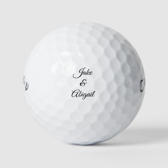 Personalized Custom Handwriting Couple Names Golf Balls (Front)