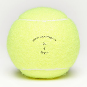 Personalized Custom Happy Anniversary Script Tenni Tennis Balls