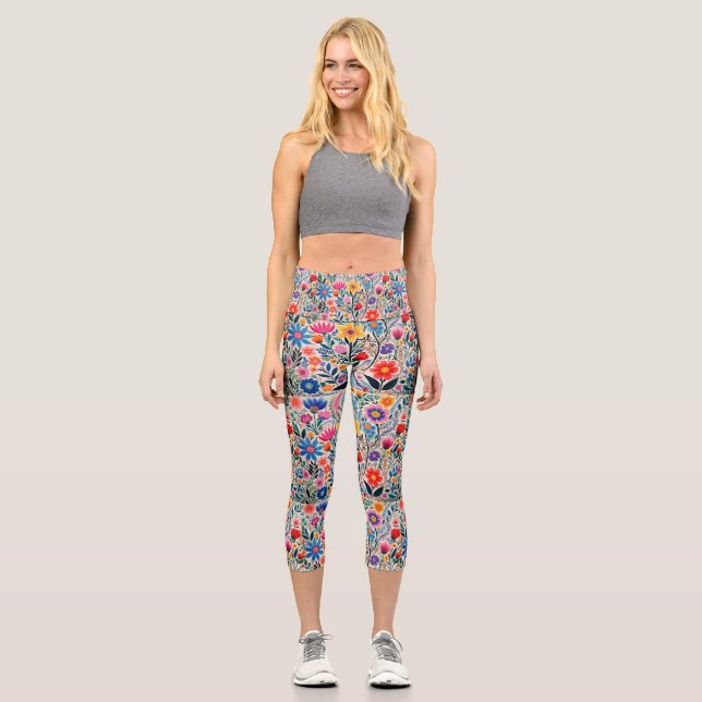 Personalized Custom High Waisted Yoga Capris (Front)