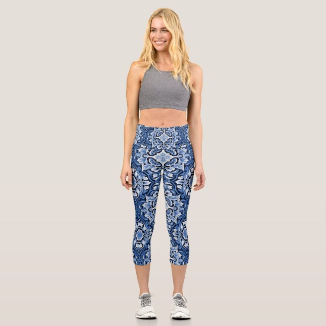  Personalized Custom High Waisted Yoga Capris (Front)