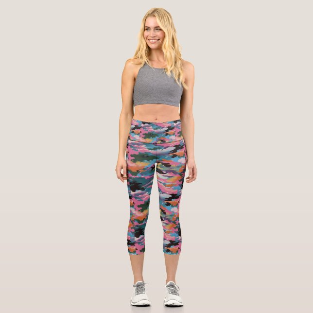 Personalized Custom High Waisted Yoga Capris (Front)