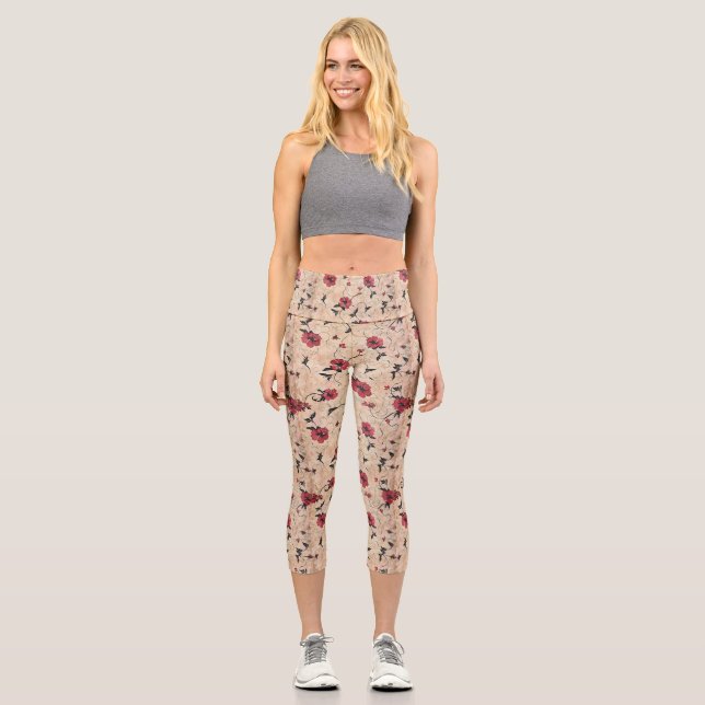  Personalized Custom High Waisted Yoga Capris (Front)