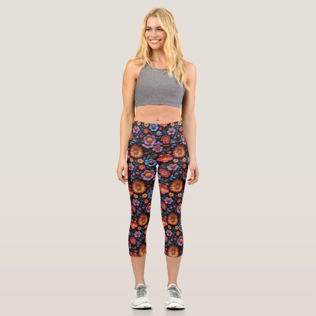  Personalized Custom High Waisted Yoga Capris (Front)