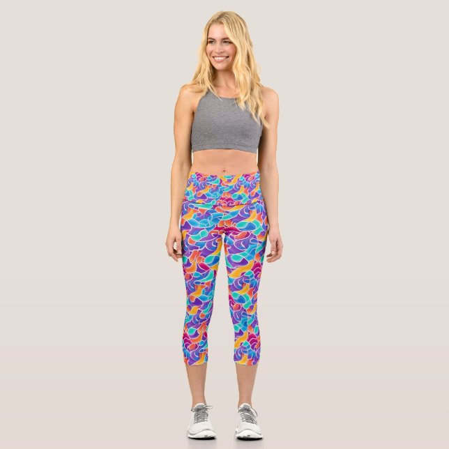 Personalized Custom High Waisted Yoga Capris (Front)