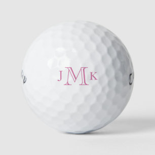 Personalized Custom Hot Pink Monogram Golf Balls