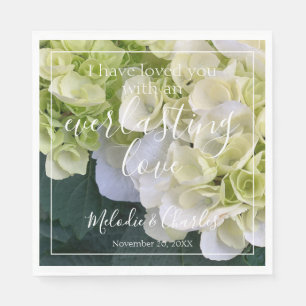 Personalized Custom Hydrangea White Elegant Love Napkin
