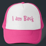 Personalized Custom I am Back Text Trucker Hats<br><div class="desc">Introducing our "White and Hot Pink" Colour stylish Custom "I am Back" Text Personalized Trucker Hat. When someone says "I am back, " it often indicates a renewed focus, energy, and commitment to a particular endeavour or relationship. It can be an expression of determination, resilience, and a strong desire to...</div>