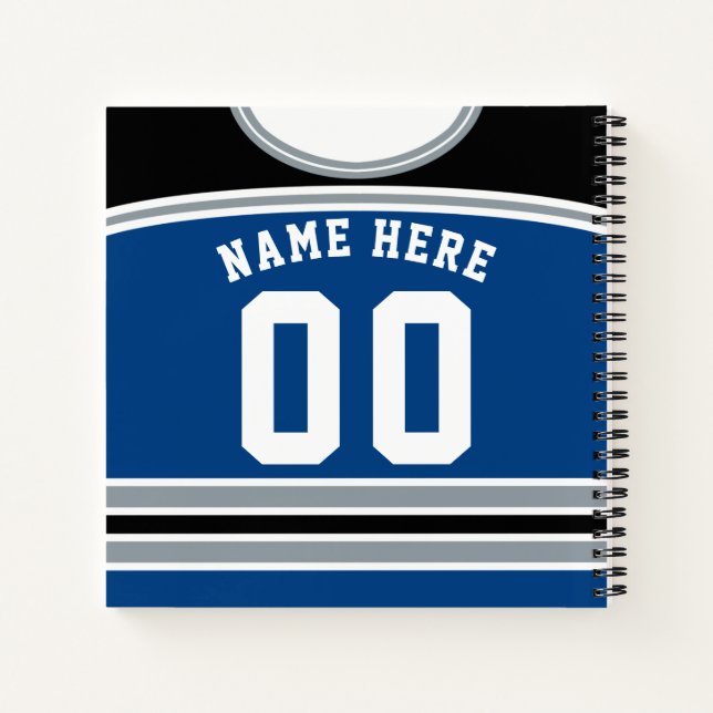 Personalized Custom Ice Hockey Jersey Notebook (Back)