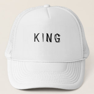 Personalized Custom King Text name White Colour Trucker Hat