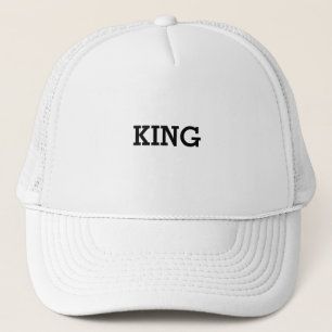 Personalized Custom King Text White Trucker Hats