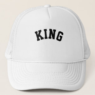 Personalized Custom King Text White Trucker Hats