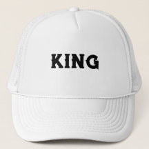 Personalized Custom King Text White Trucker Hats
