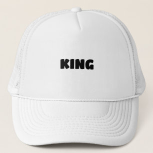Personalized Custom King Text White Trucker Hats