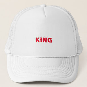 Personalized Custom King Text White Trucker Hats
