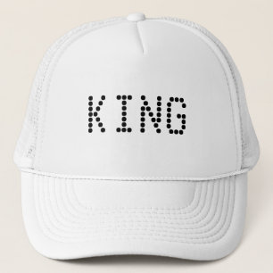 Personalized Custom King Text White Trucker Hats