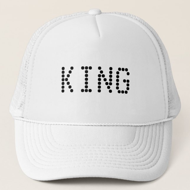 Personalized Custom King Text White Trucker Hats (Front)