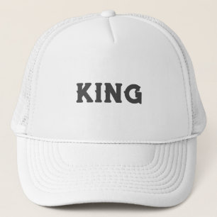 Personalized Custom King Text White Trucker Hats