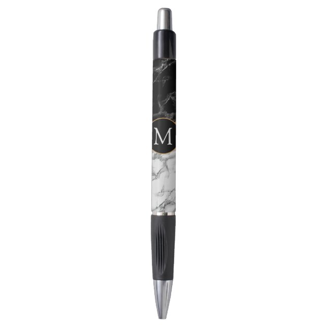 Personalized Custom Letter Pen with Marble Design (Front Vertical)