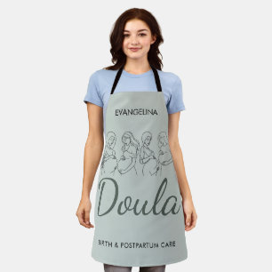 Personalized Custom Line Art Midwife Birth Doula Apron