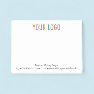 Personalized Custom Logo Branded From the Desk of Post-it Notes