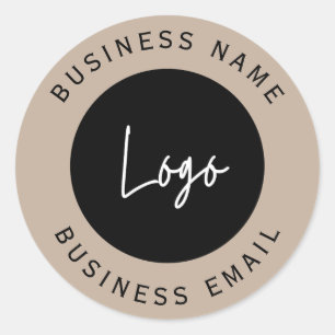 personalized custom logo business  classic round sticker