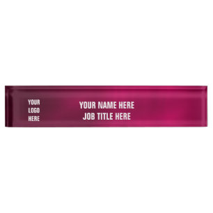 Personalized Custom Logo Elegant Desk Nameplate