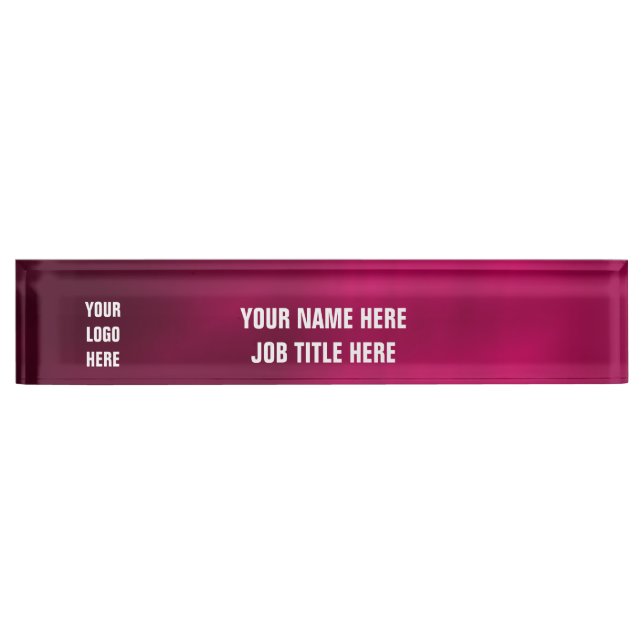 Personalized Custom Logo Elegant Desk Nameplate (Front)