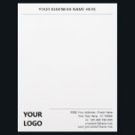 Personalized Custom Logo Info Business Letterhead<br><div class="desc">Custom Colours and Font - Your Business Letterhead with Logo - Add Your Logo - Image / Business Name - Company / Address - Contact Information / more - Resize and move or remove and add elements / image with Customization tool. Choose your colours / font / size ! Good...</div>
