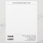 Personalized Custom Logo Info Business Letterhead<br><div class="desc">Custom Colours and Font - Your Business Letterhead with Logo - Add Your Logo - Image / Business Name - Company / Address - Contact Information / more - Resize and move or remove and add elements / image with Customization tool. Choose your colours / font / size ! Good...</div>