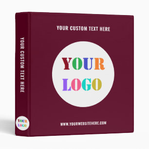 Personalized Custom Logo Text Your Business Binder