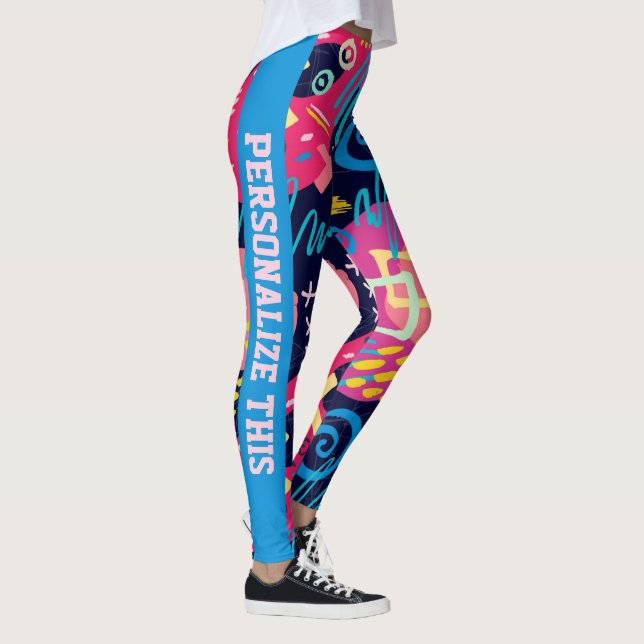 Personalized Custom Made Abstract Graffiti Art Leggings (Right)