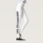 Personalized Custom Made Leggings<br><div class="desc">Easy to Personalize Custom Made leggings from Ricaso - add your own text - change the background colour and text colour and font by clicking on customize</div>