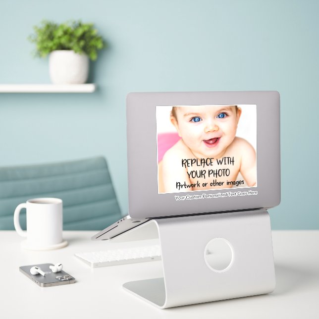 Personalized Custom Made Photo And Text (Laptop On Desk)