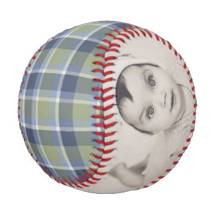 Personalized Custom Made Plaid Pattern Baseball