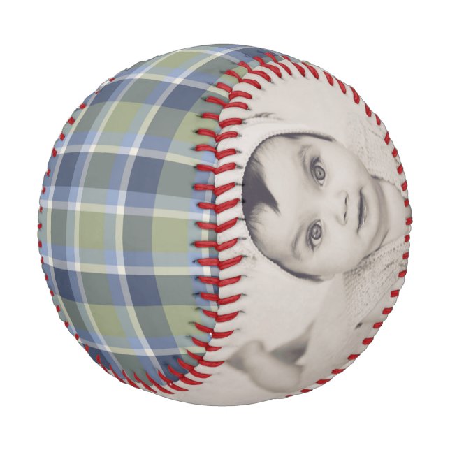 Personalized Custom Made Plaid Pattern Baseball (Angled)