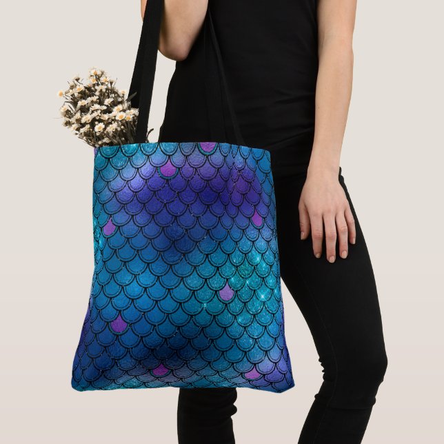 Personalized Custom Mermaid  Design Tote Bag (Close Up)