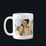Personalized Custom Message Wedding Photo Collage Coffee Mug<br><div class="desc">Create a perfect keepsake gift for the wedding party members,  family or friends. This coffee mug is ready to be personalized with three of your favourite square shaped photos and features a white tag that's ready to be personalized with your own message or a name in black script lettering.</div>