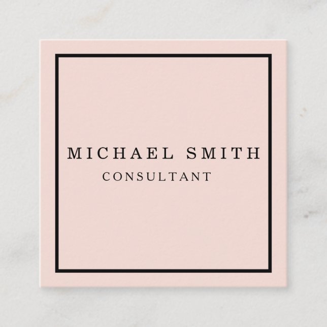 Personalized Custom Minimalist Modern QR Code Logo Square Business Card (Front)