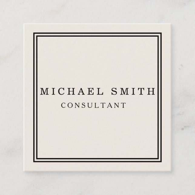 Personalized Custom Minimalist Modern QR Code Logo Square Business Card (Front)