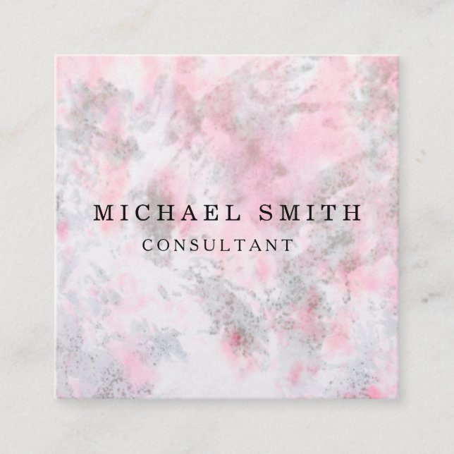 Personalized Custom Minimalist Modern QR Code Logo Square Business Card (Front)