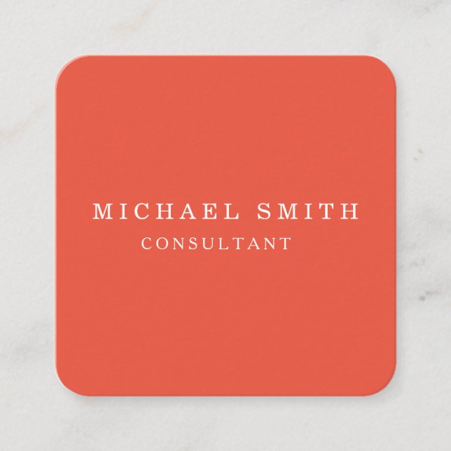 Personalized Custom Minimalist Modern QR Code Logo Square Business Card (Front)