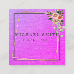 Personalized Custom Minimalist Modern QR Code Logo Square Business Card