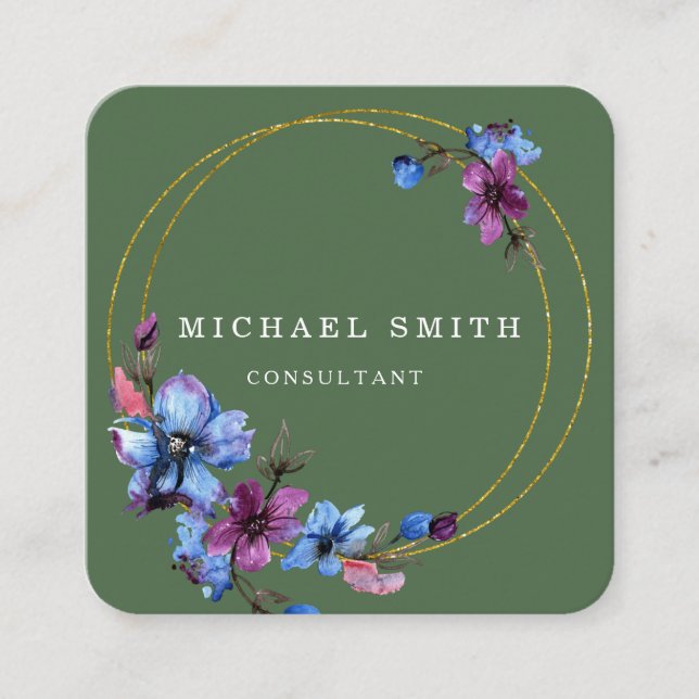 Personalized Custom Minimalist Modern QR Code Logo Square Business Card (Front)