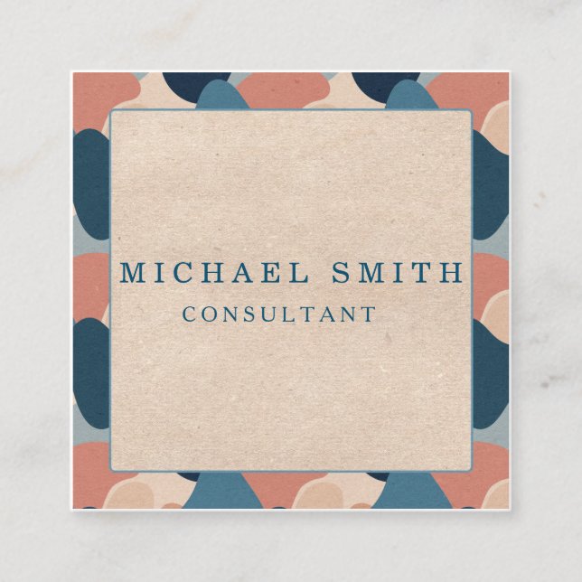 Personalized Custom Minimalist Modern QR Code Logo Square Business Card (Front)